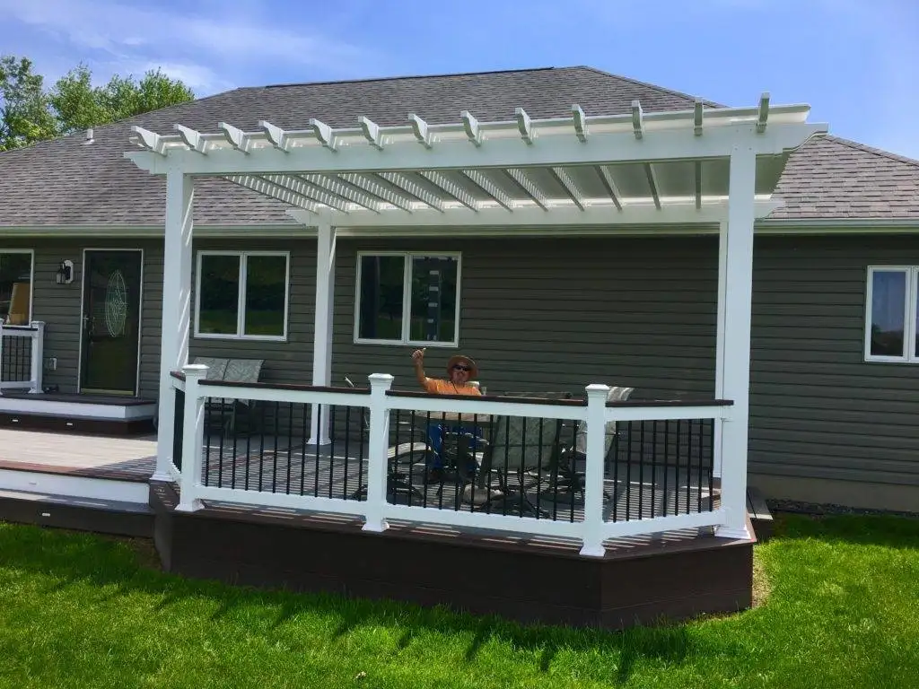 Custom Pergolas with Roofs in Cleveland, Akron & Medina 12 DreamDecks designs and builds architectural-grade outdoor living spaces across Northeast Ohio. From modern decks to full backyard sanctuaries, each project reflects craftsmanship, precision, and timeless luxury. Call 330-907-3040 or visit buildyourDreamDeck.com DreamDecks | Premier Deck Builder & Outdoor Architecture DreamDecks Northeast Ohio deck builder pergola deck example 068