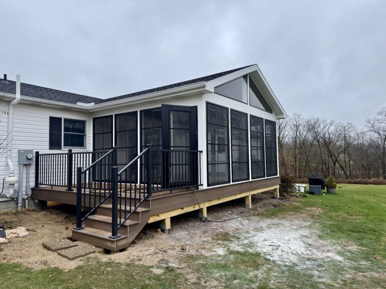 Covered deck and screened porch built by DreamDecks in Northeast Ohio