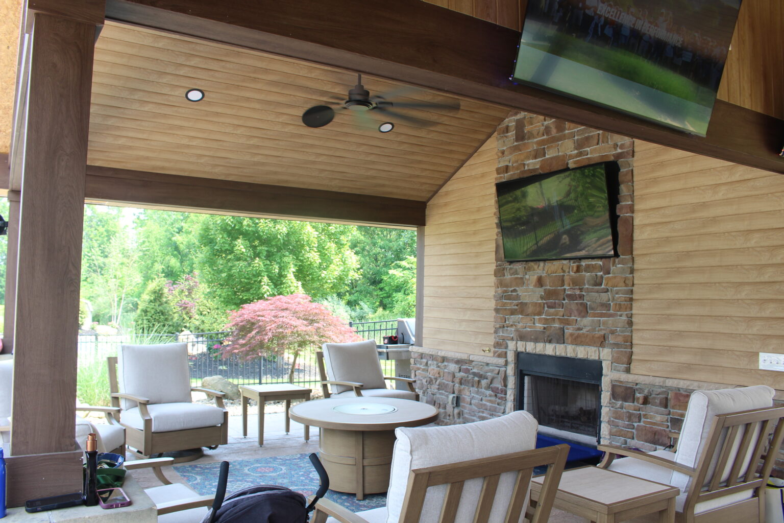 Outdoor bar and kitchen under a DreamDecks pavilion