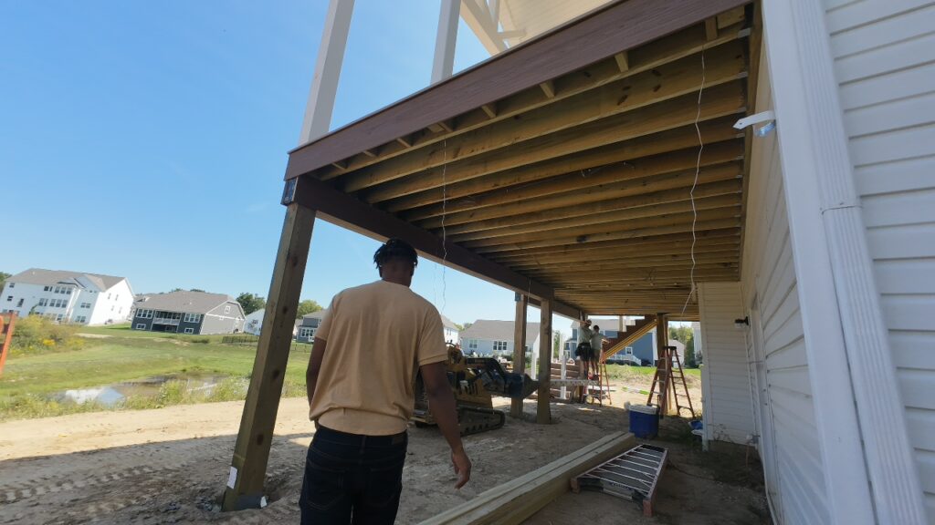 Finishing the underside of the upper deck for a dry space below