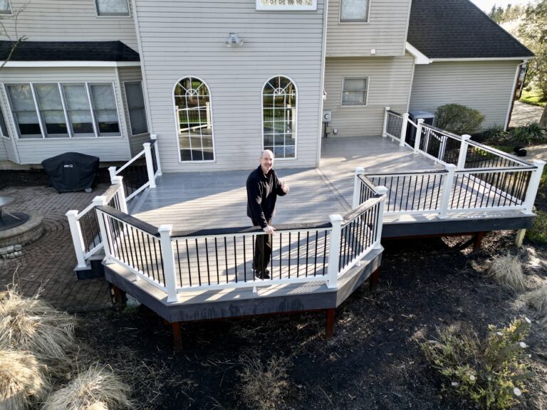 Backyard deck with pergola by DreamDecks, serving Olmsted Falls, Ohio