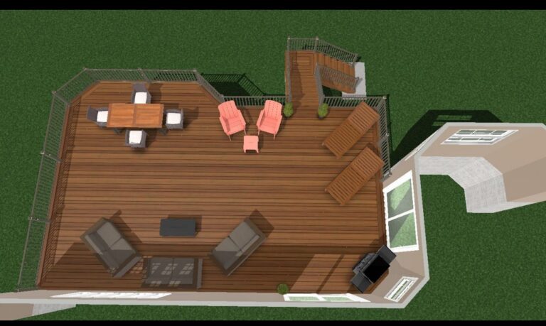 3D design of a multi level composite deck with stairs by DreamDecks
