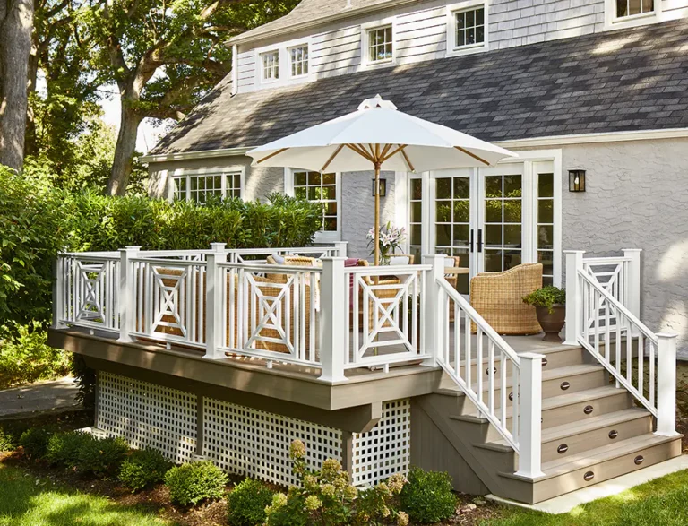timbertech vintage coastline deck with pinnacle rail DreamDecks designs and builds architectural-grade outdoor living spaces across Northeast Ohio. From modern decks to full backyard sanctuaries, each project reflects craftsmanship, precision, and timeless luxury. Call 330-907-3040 or visit buildyourDreamDeck.com DreamDecks | Premier Deck Builder & Outdoor Architecture