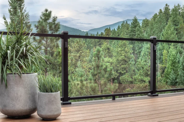 Trex signature glass railing installed