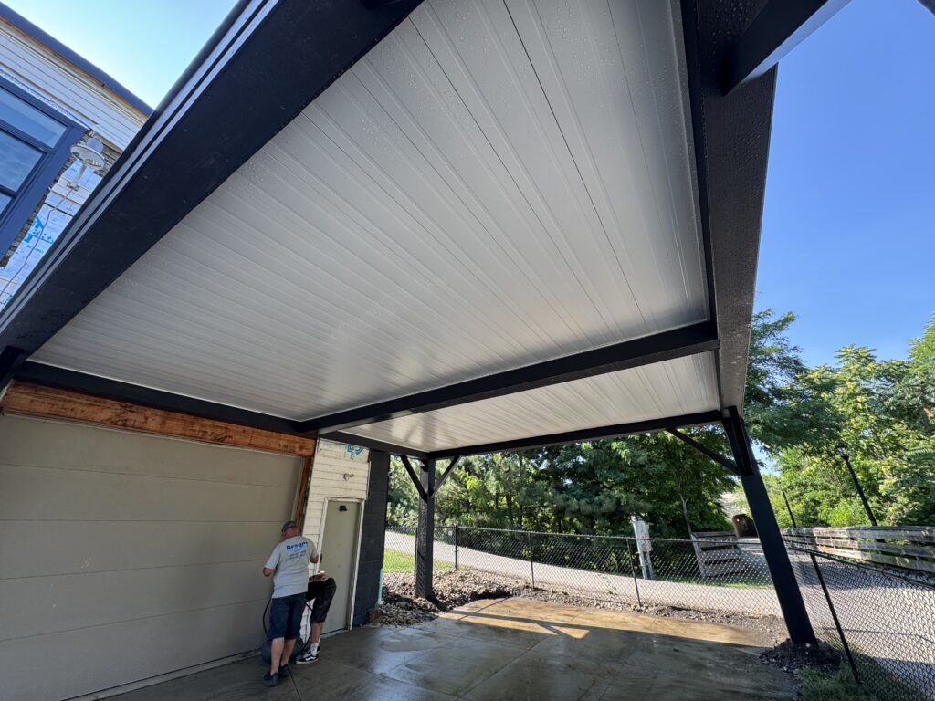 Dry ceiling over the driveway