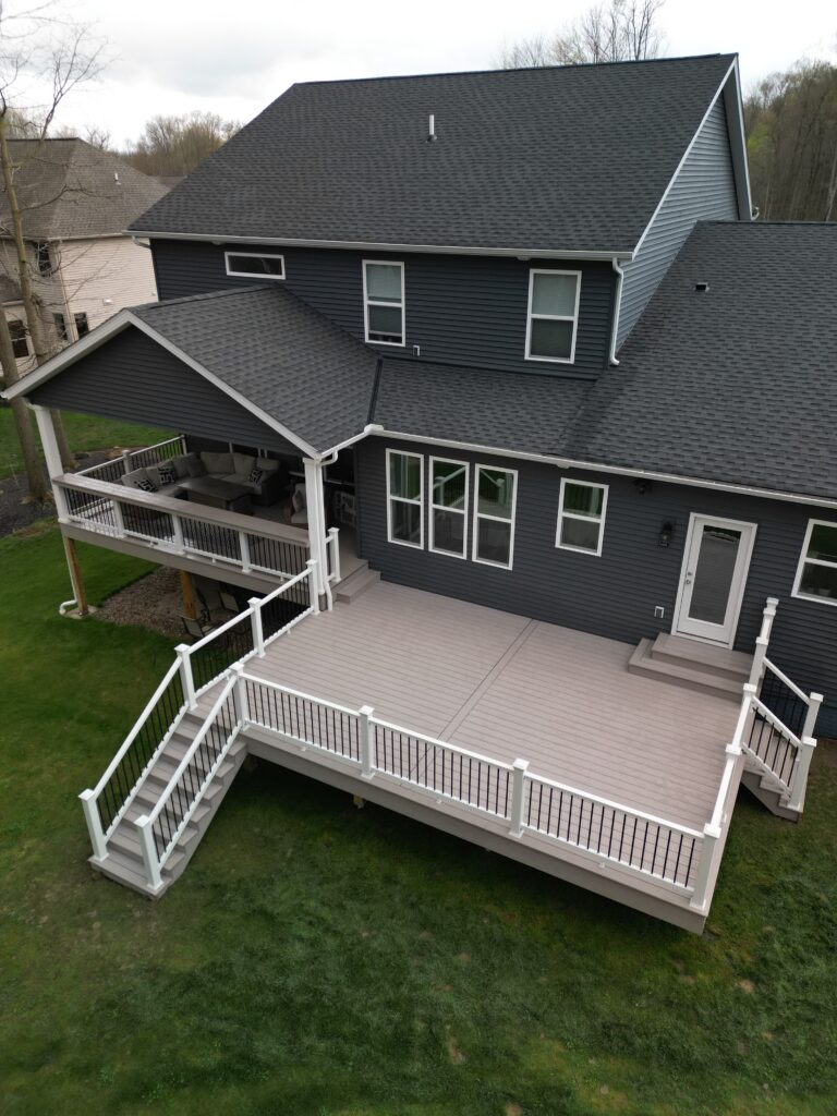 Slate Gray decking with white Trex Select railing