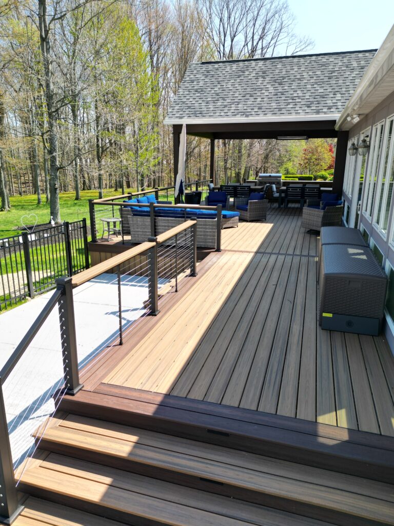 KeyLink cable railing with a composite drink rail in Independence, Ohio