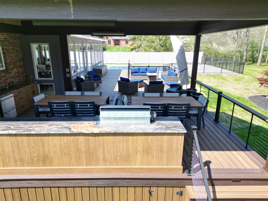 Gable roof over an outdoor kitchen in Independence