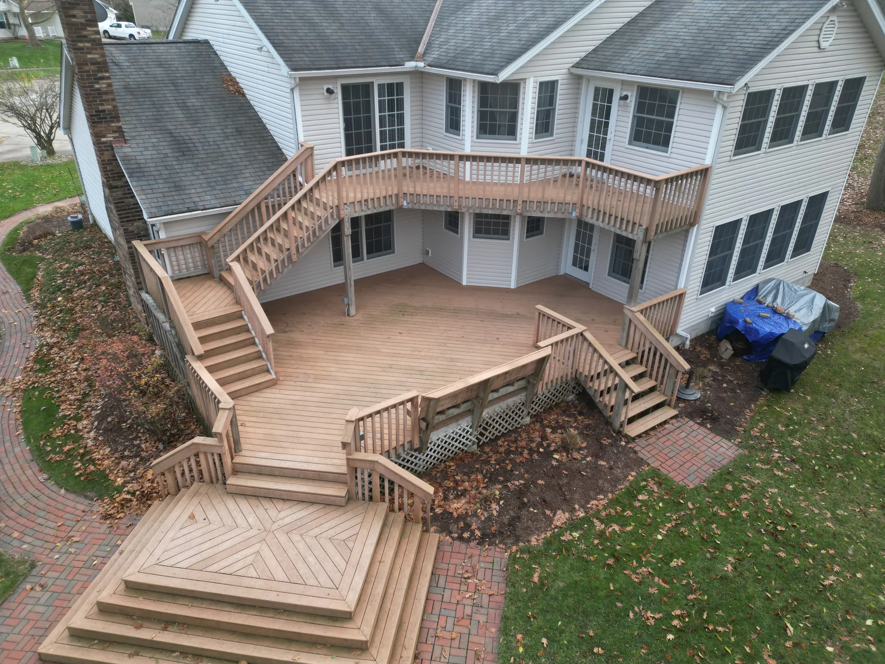 The original weathered wood deck before the DreamDecks resurface